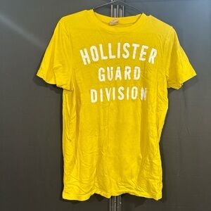 Hollister Bright Yellow Tee with White Print